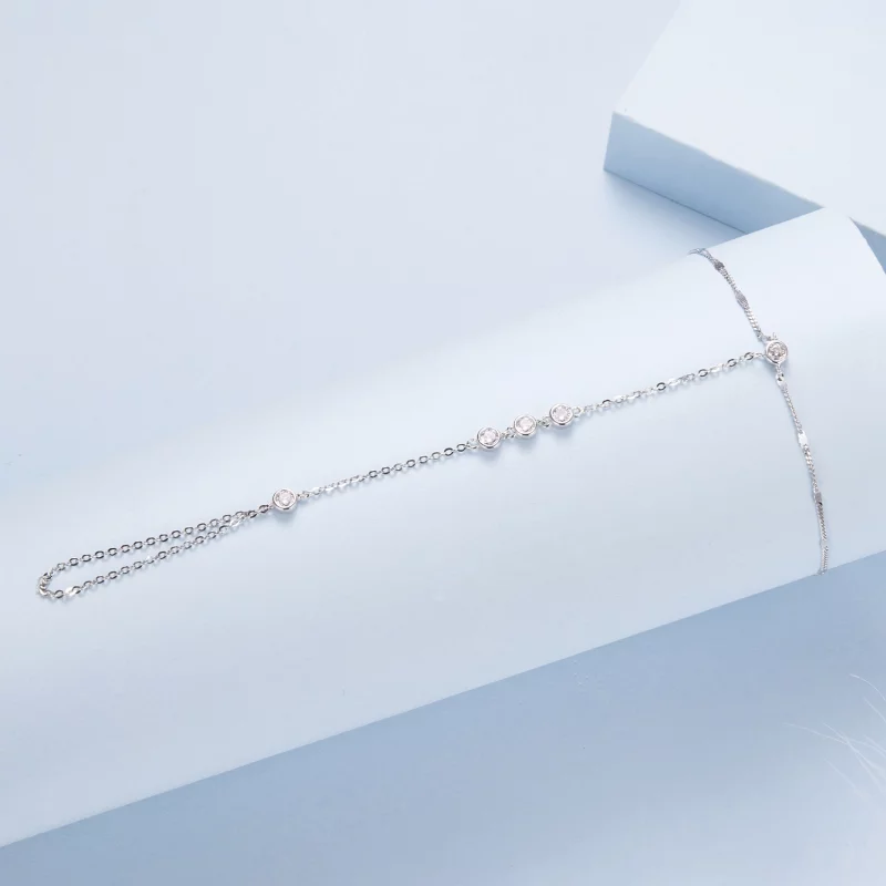 (image pour) Bracelet Pandora Style à Pompon en Argent 925 Sterling avec Zirconium Cubique - - Afficher 2
