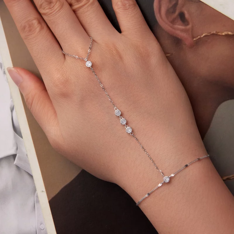 (image pour) Bracelet Pandora Style à Pompon en Argent 925 Sterling avec Zirconium Cubique - - Afficher 4
