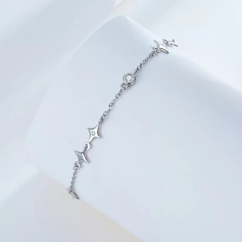 (image pour) Bracelet Pandora Style Étoilé en Argent 925 avec Zirconium Cubique - Éclissage P - Afficher 2