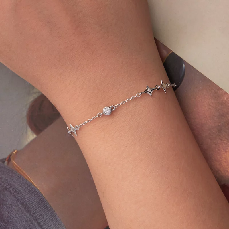 (image pour) Bracelet Pandora Style Étoilé en Argent 925 avec Zirconium Cubique - Éclissage P - Afficher 5