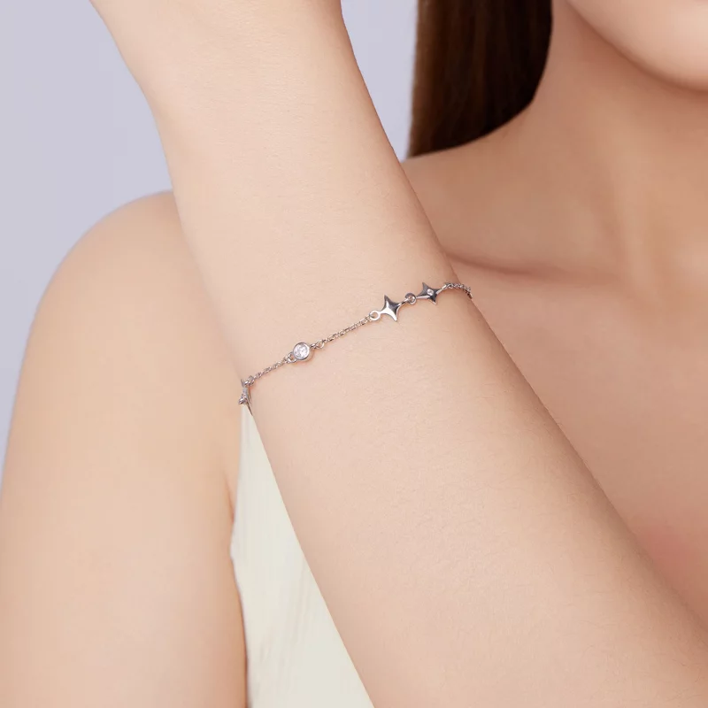 (image pour) Bracelet Pandora Style Étoilé en Argent 925 avec Zirconium Cubique - Éclissage P - Afficher 8