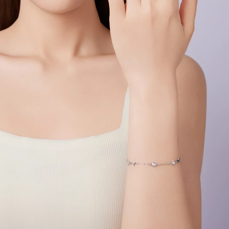 (image pour) Bracelet Pandora Style Étoilé en Argent 925 avec Zirconium Cubique - Éclissage P - Afficher 9
