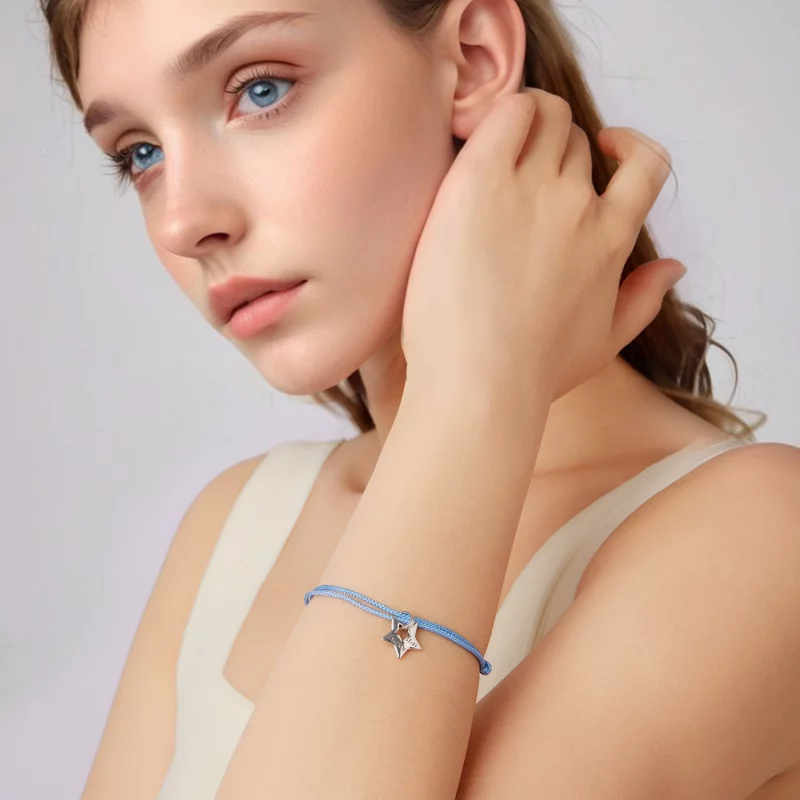 (image pour) Bracelet Pandora Style Étoile Chanceuse en Argent 925 à Finition Oxydée - Charme - Afficher 6
