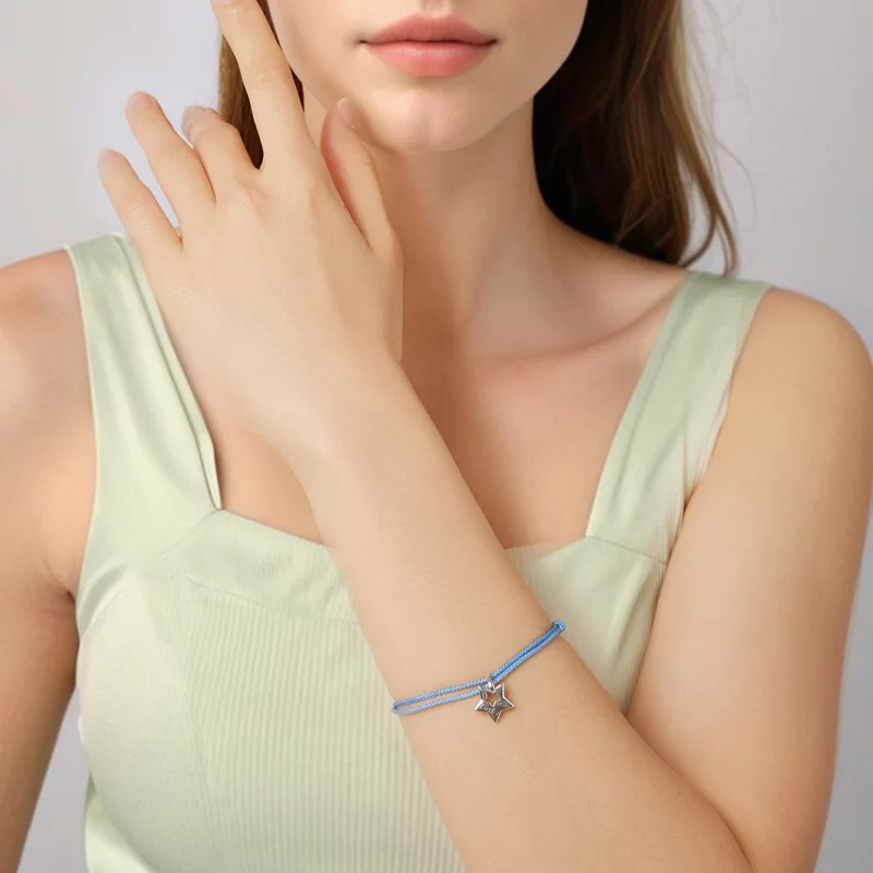 (image pour) Bracelet Pandora Style Étoile Chanceuse en Argent 925 à Finition Oxydée - Charme - Afficher 7