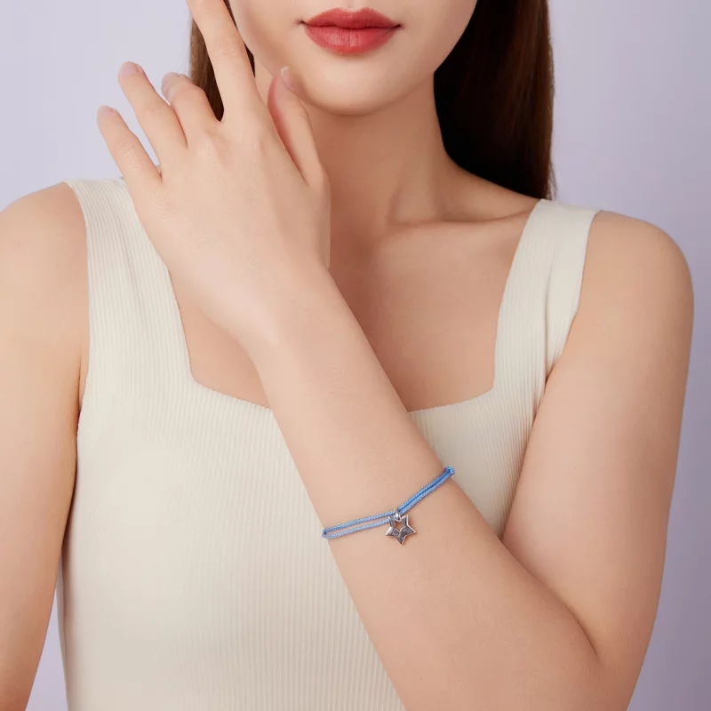 (image pour) Bracelet Pandora Style Étoile Chanceuse en Argent 925 à Finition Oxydée - Charme - Afficher 9