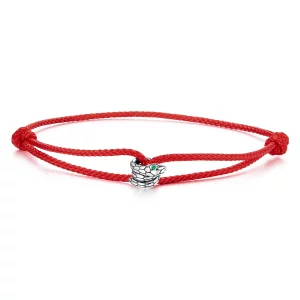 (image pour) Bracelet Serpent Style Pandora en Cordon de Coton Oxydé Zirconium Argent 925 - SCB298