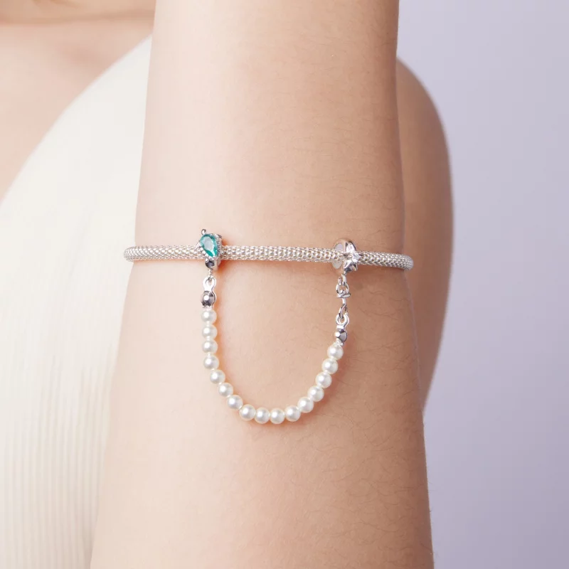 (image pour) Chaîne de sécurité en argent sterling style Pandora avec tortue, étoile de mer e - Afficher 6