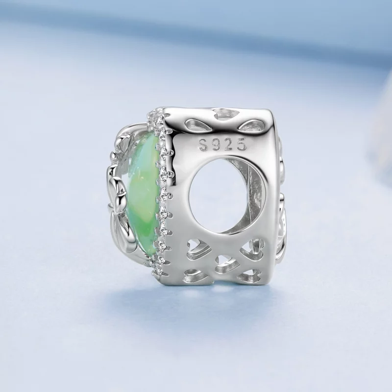 (image pour) Charm Pandora Style Trèfle à Quatre Feuilles en Argent 925 avec Zirconia et Verr - Afficher 3