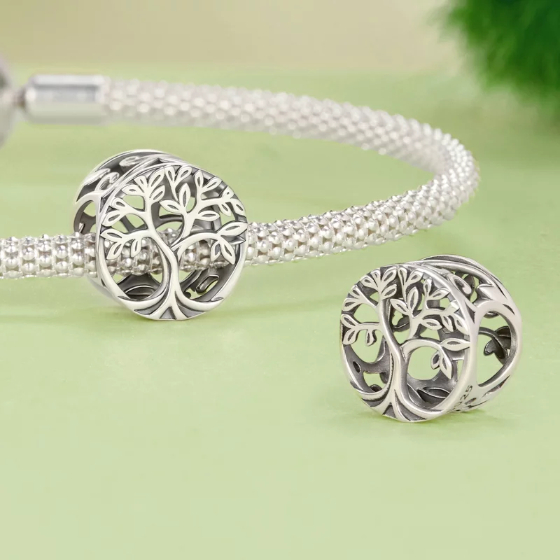 (image pour) Charme Arbre de Vie en Argent 925 Oxydé de Style Pandora - BSC1158 - Afficher 4