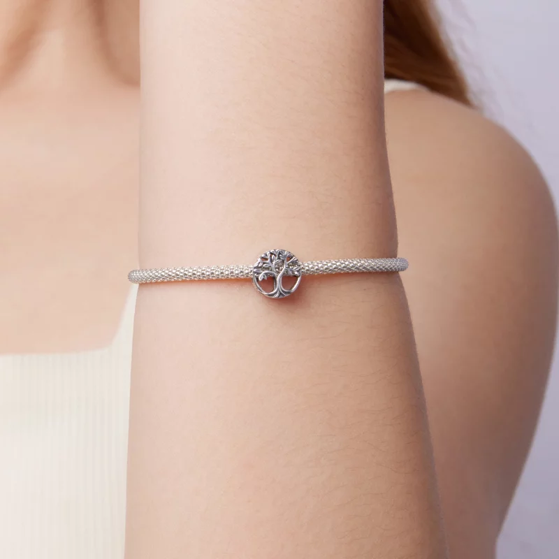 (image pour) Charme Arbre de Vie en Argent 925 Oxydé de Style Pandora - BSC1158 - Afficher 7