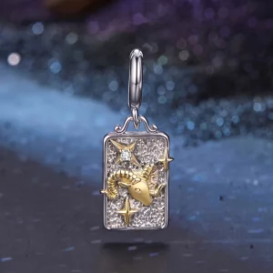 (image pour) Charme Bélier Pandora Style en argent 925 plaqué zirconium, platine et or - BSC1164-3