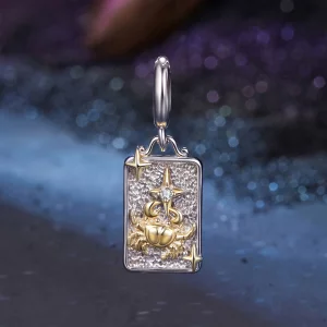 (image pour) Charme du Zodiaque Cancer Pandora en Argent 925 avec Zirconia, Plaqué Platine et Or - BSC1164-6