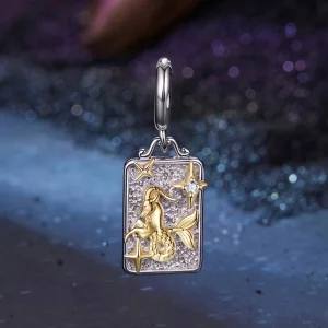 (image pour) Charme Zodiac Capricorne Pandora en Argent 925 plaqué Or et Platine avec Zirconium - BSC1164-12