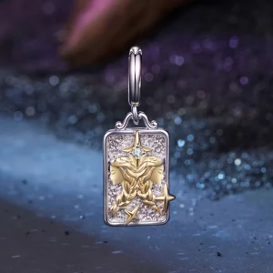 (image pour) Charme Zodiac Gémeaux Pandora Style en Argent 925 plaqué Platine et Or avec Zirconium - BSC1164-5
