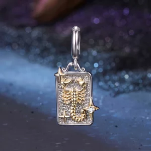 (image pour) Charme Scorpion Zodiac Pandora en Argent 925 plaqué Or et Platine avec Zircon - BSC1164-10
