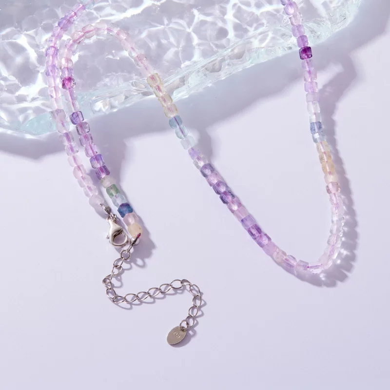(image pour) Collier en Cristal d'Améthyste Style Pandora - Argent 925 Plaqué Or Blanc - BSN4 - Afficher 3