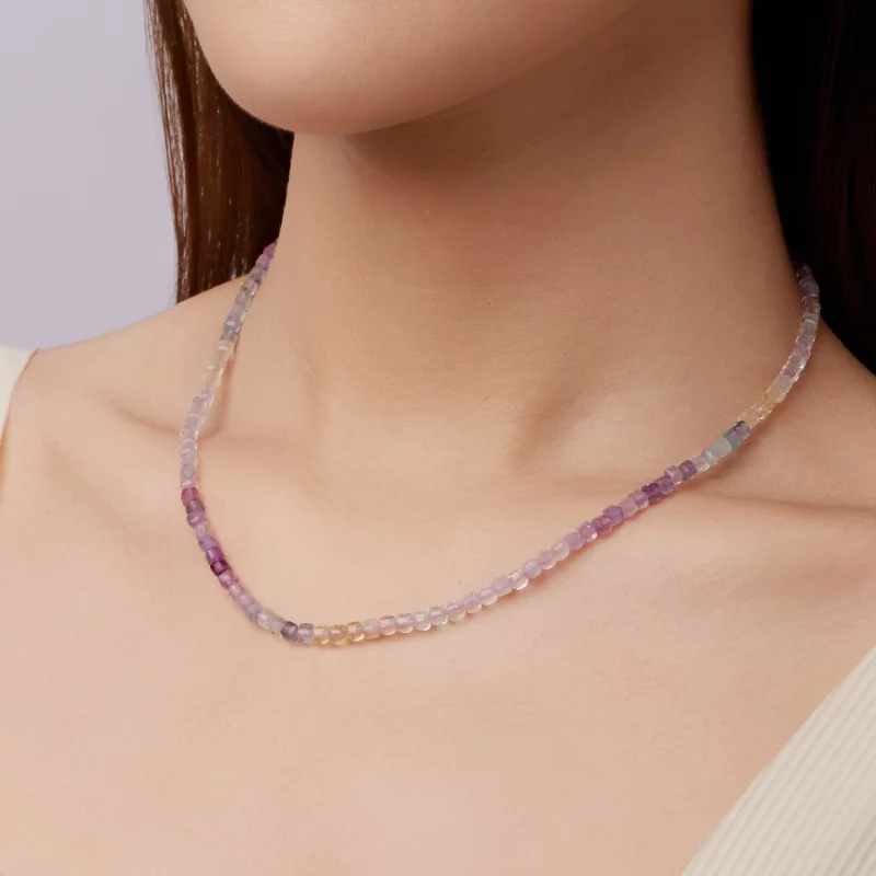 (image pour) Collier en Cristal d'Améthyste Style Pandora - Argent 925 Plaqué Or Blanc - BSN4 - Afficher 6