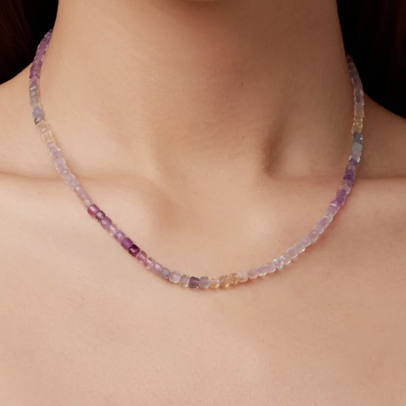 (image pour) Collier en Cristal d'Améthyste Style Pandora - Argent 925 Plaqué Or Blanc - BSN4 - Afficher 8