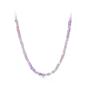 (image pour) Collier en Cristal d'Améthyste Style Pandora - Argent 925 Plaqué Or Blanc - BSN439
