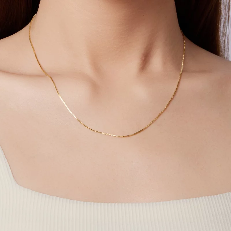 (image pour) Collier Chaîne Forçat Style Pandora en Argent 925 Plaqué Or - SCA031-B - Afficher 6