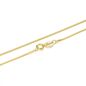 (image pour) Collier Chaîne Forçat Style Pandora en Argent 925 Plaqué Or - SCA031-B