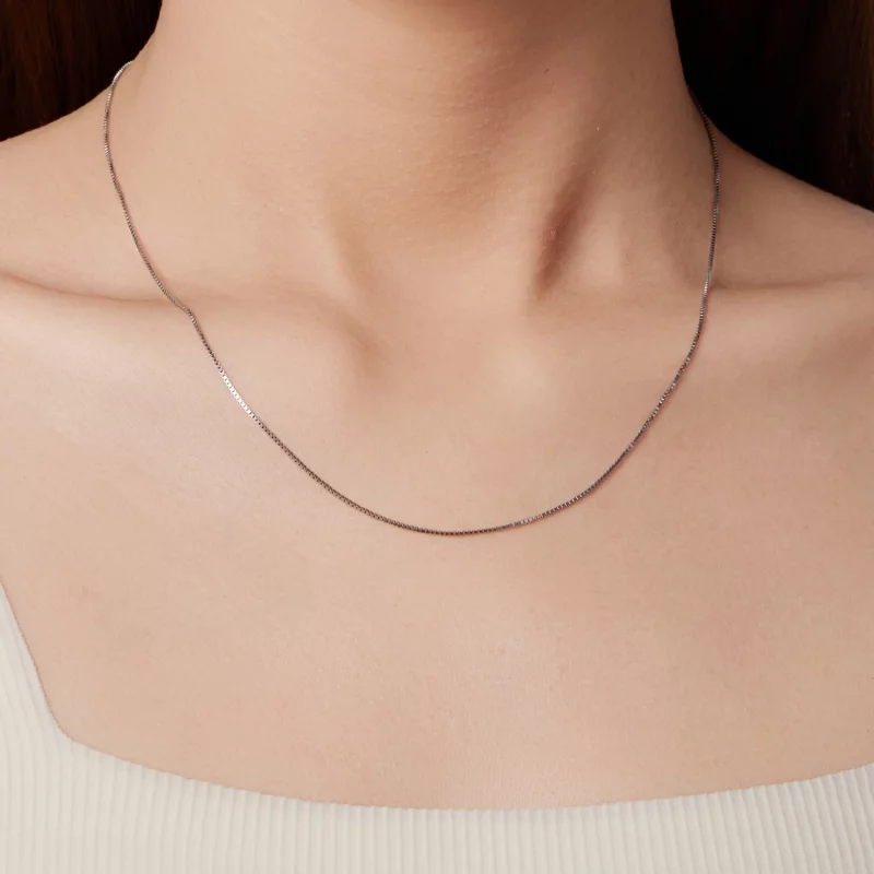 (image pour) Collier Chaîne Forcée Style Pandora en Argent 925 Plaqué Platine - SCA031-A - Afficher 6