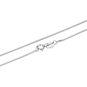 (image pour) Collier Chaîne Forcée Style Pandora en Argent 925 Plaqué Platine - SCA031-A