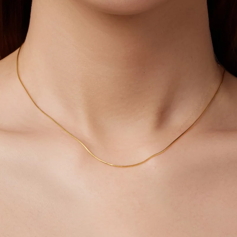 (image pour) Collier Chaîne Serpent Style Pandora - Argent 925 Plaqué Or - SCA032-B - Afficher 3