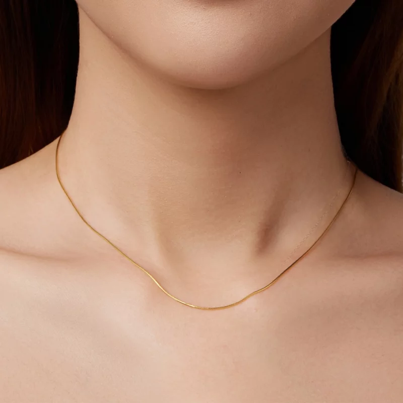 (image pour) Collier Chaîne Serpent Style Pandora - Argent 925 Plaqué Or - SCA032-B - Afficher 10