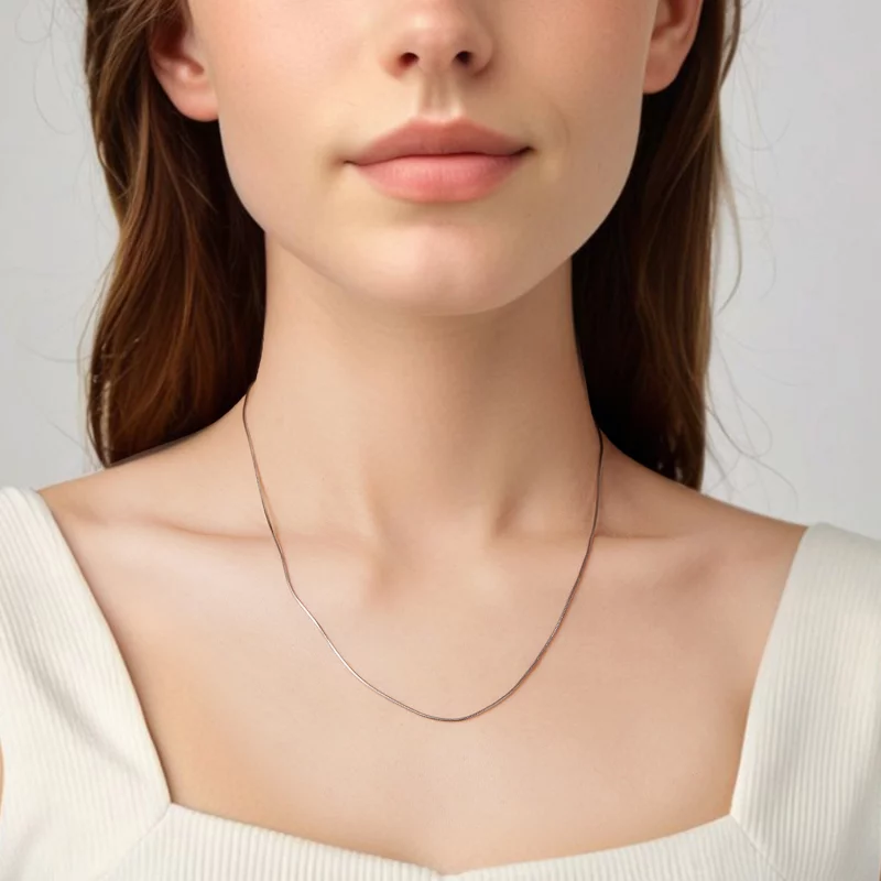 (image pour) Collier Chaîne Serpent en Argent Sterling 925 Plaqué Platine Style Pandora - SCA - Afficher 4