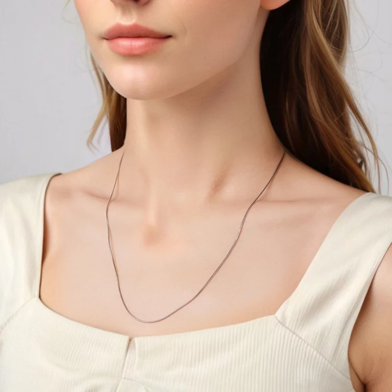 (image pour) Collier Chaîne Serpent en Argent Sterling 925 Plaqué Platine Style Pandora - SCA - Afficher 5