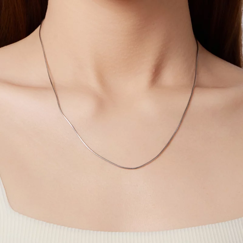 (image pour) Collier Chaîne Serpent en Argent Sterling 925 Plaqué Platine Style Pandora - SCA - Afficher 6