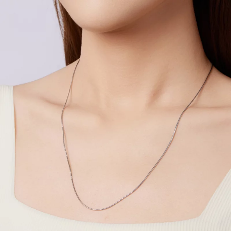 (image pour) Collier Chaîne Serpent en Argent Sterling 925 Plaqué Platine Style Pandora - SCA - Afficher 7