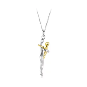 (image pour) Pandora Style Collier Étreinte Mère-Enfant en Argent 925 plaqué Platine et Or - BSN437