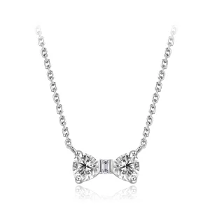 (image pour) Collier nœud Pandora en argent 925 plaqué platine avec zirconium - BSN434