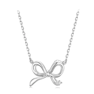 (image pour) Collier Pendentif avec Nœud Papillon Pandora - Argent 925 Sterling Plaqué Platine - SCN539-A
