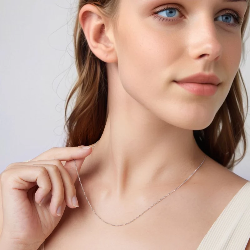 (image pour) Collier Pandora Style en Argent Sterling - Argent 925 Plaqué Or Blanc - SCA006 - Afficher 6