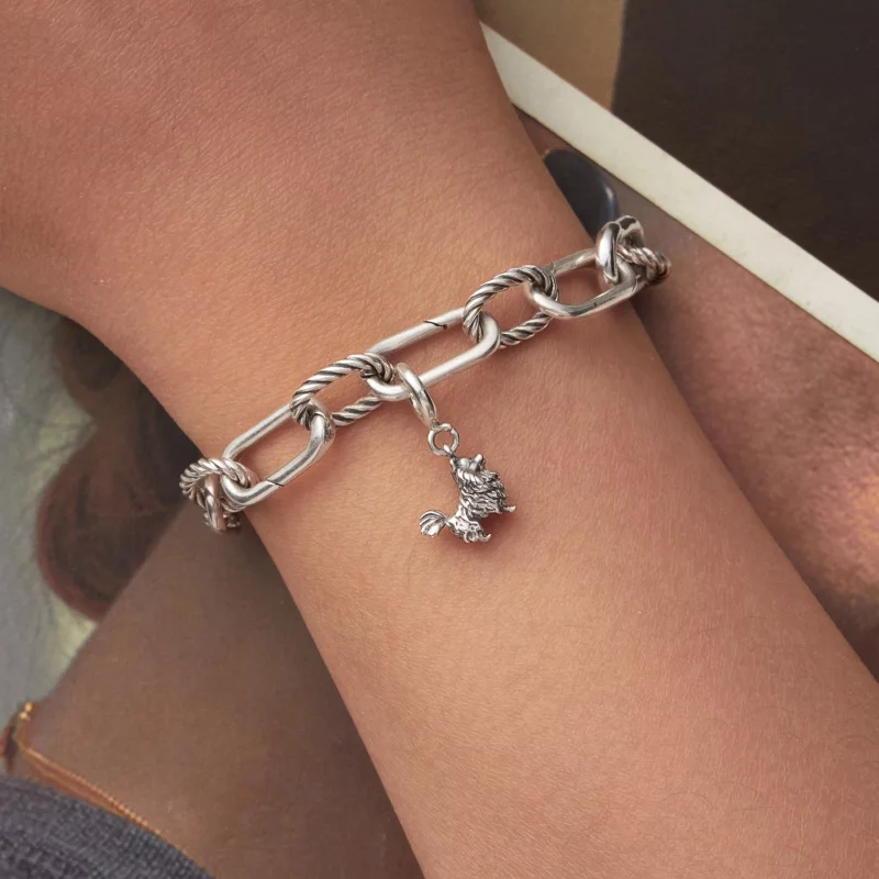(image pour) Pendent à bascule Pandora Style Poméranien en argent 925 - Charme de chien oxydé - Afficher 7