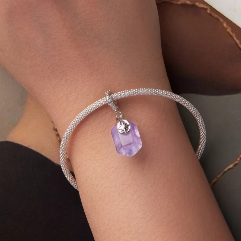 (image pour) Pendentif Pandora Style en argent 925 avec améthyste énergétique, quartz naturel - Afficher 6