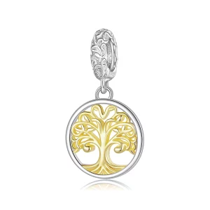 (image pour) Pandora Style Pendent Arbre de Vie en Argent Sterling 925 Plaqué Platine et Or - BSC1159