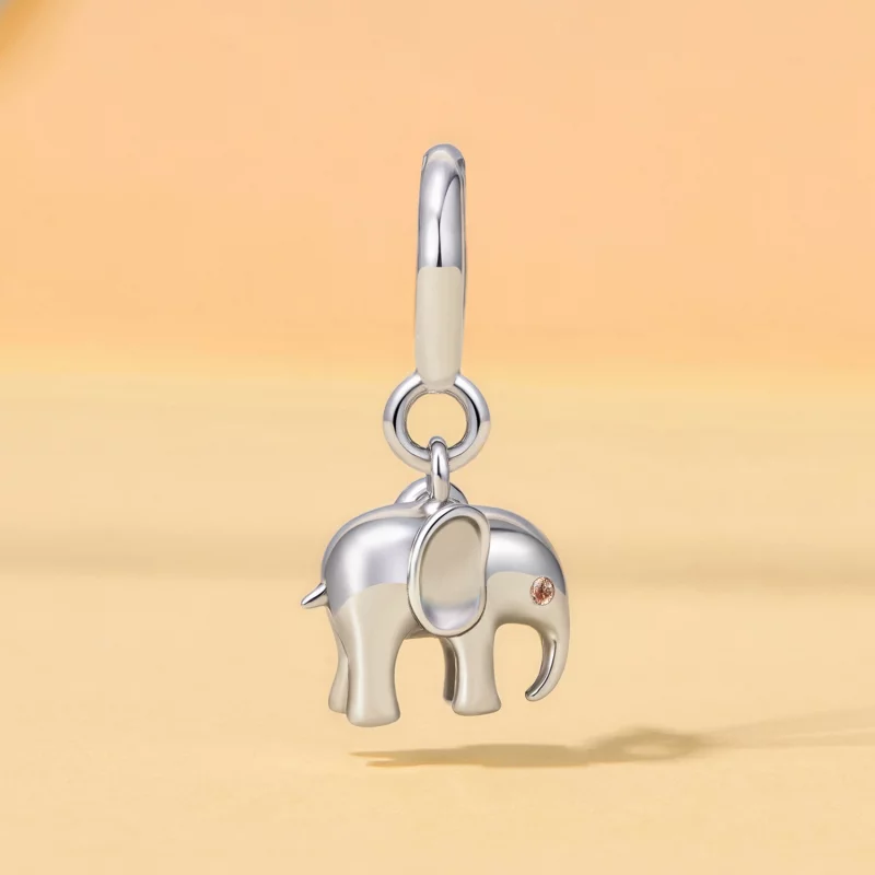 (image pour) Pendentif Bébé Éléphant Pandora Style en Argent 925 avec Fermoir et Zircone Cubi - Afficher 2
