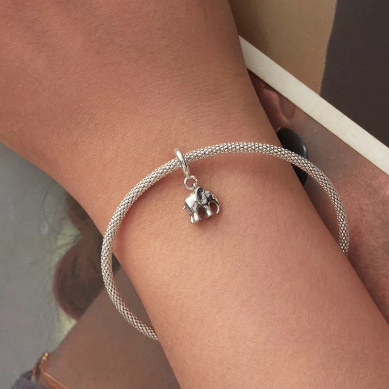 (image pour) Pendentif Bébé Éléphant Pandora Style en Argent 925 avec Fermoir et Zircone Cubi - Afficher 6