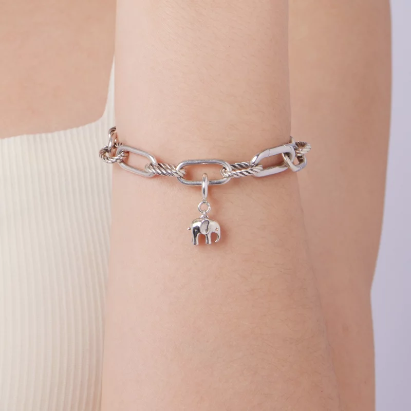 (image pour) Pendentif Bébé Éléphant Pandora Style en Argent 925 avec Fermoir et Zircone Cubi - Afficher 8