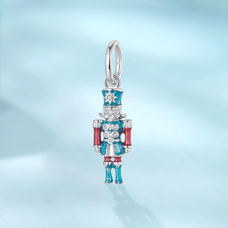 (image pour) Pendent Casse-Noisette Pandora Style en Argent 925 Plaqué Platine avec Émail et - Afficher 2