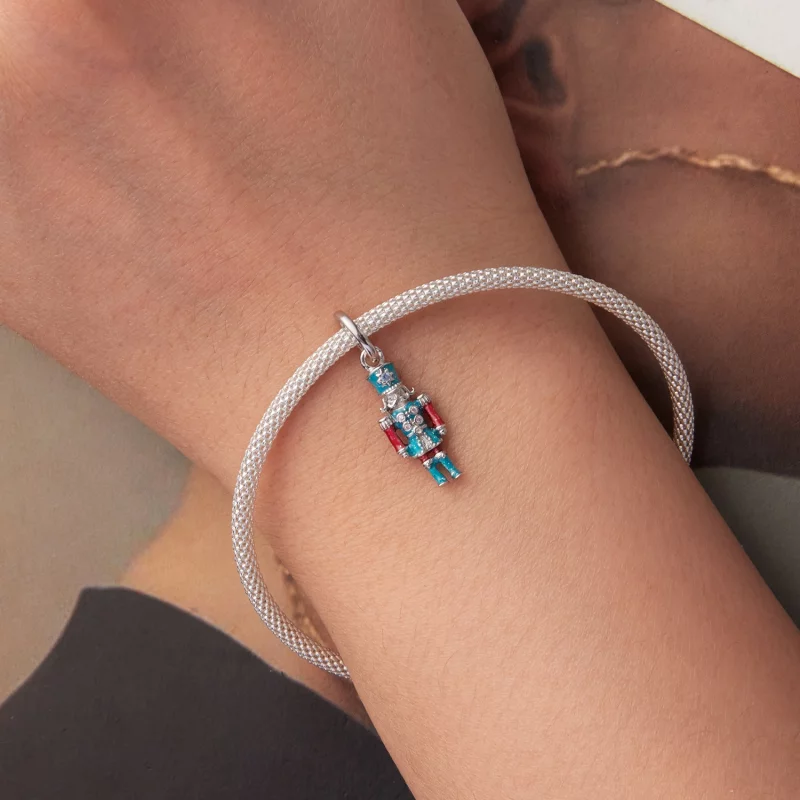 (image pour) Pendent Casse-Noisette Pandora Style en Argent 925 Plaqué Platine avec Émail et - Afficher 5