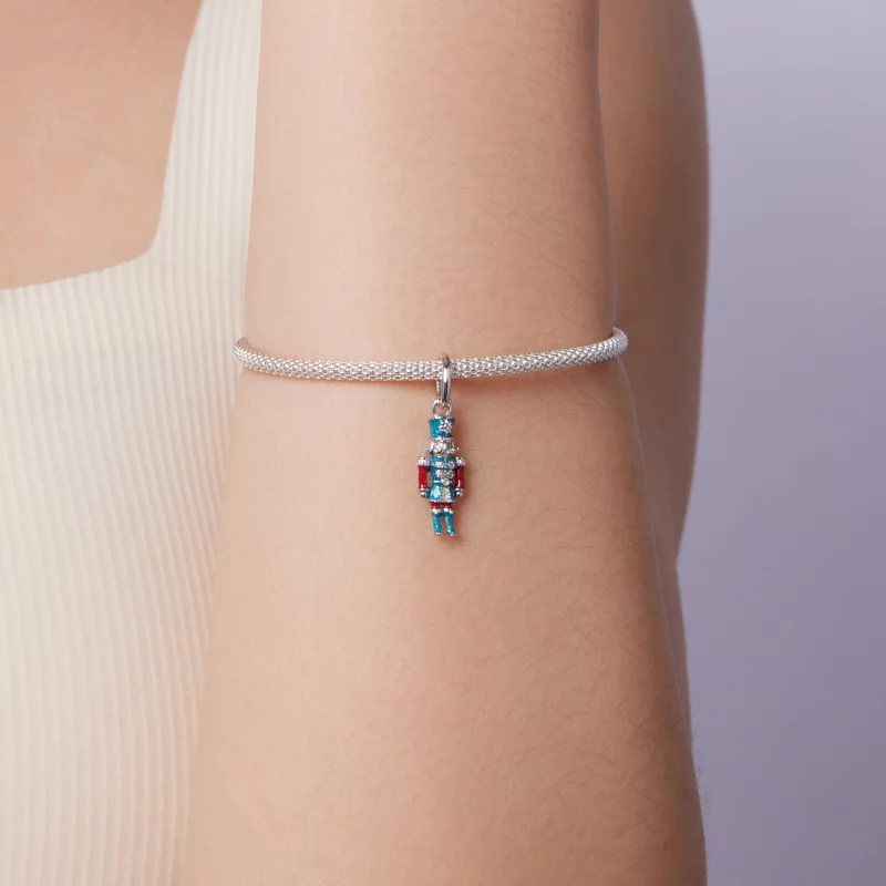 (image pour) Pendent Casse-Noisette Pandora Style en Argent 925 Plaqué Platine avec Émail et - Afficher 6