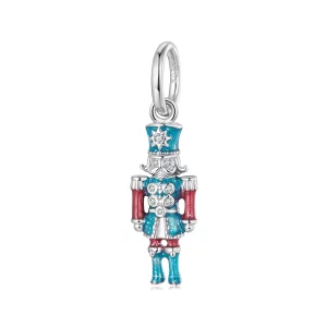 (image pour) Pendent Casse-Noisette Pandora Style en Argent 925 Plaqué Platine avec Émail et Zirconium - SCC3114
