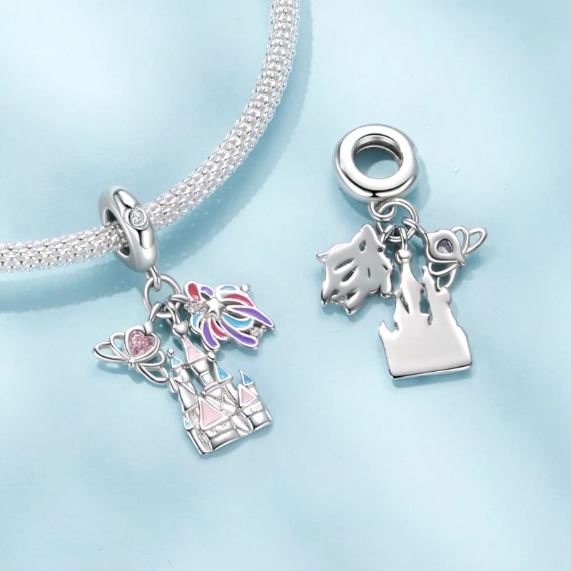 (image pour) Pendent Charme Château Feu d'Artifice Pandora en Argent 925 Émaillé et Zirconium - Afficher 4