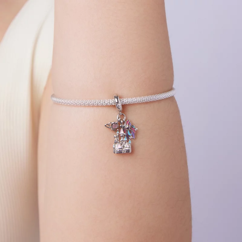 (image pour) Pendent Charme Château Feu d'Artifice Pandora en Argent 925 Émaillé et Zirconium - Afficher 6