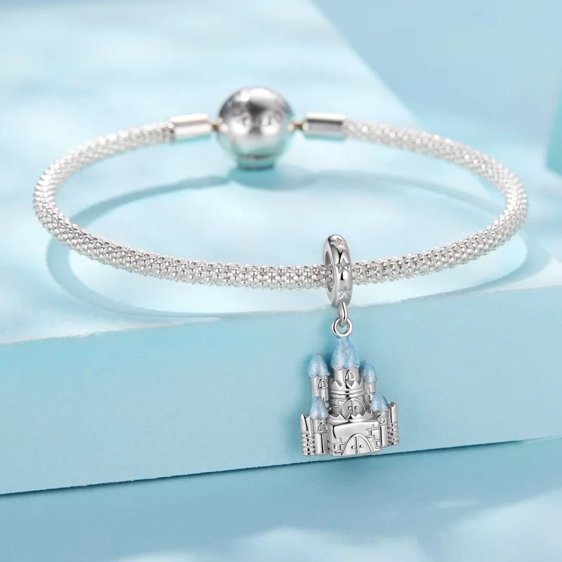 (image pour) Pendent Château Pandora en Argent 925 Plaqué Platine avec Émail - SCC3112 - Afficher 3